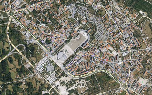 Fátima - die Dimensionen via Google-Earth-Blick 